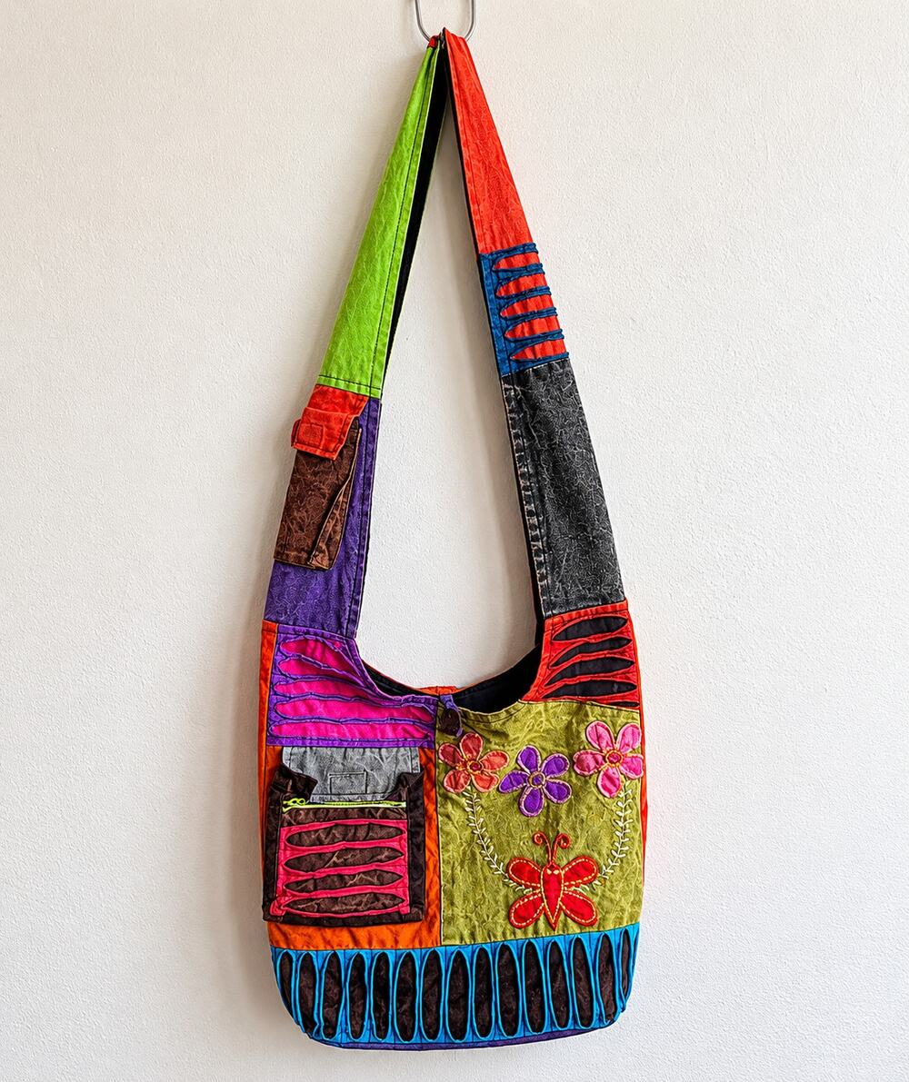 Bohemian Patchwork Crossbody Bag Festival Hippie Art Teacher Lagenlook Purse